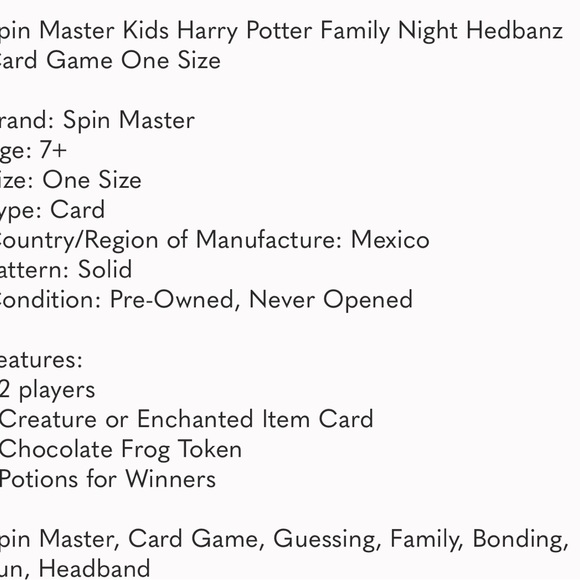 Harry Potter Hedbanz Game - head bands - Picture 6 of 6